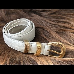 White leather belt